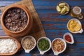 Typical Brazilian dish called Feijoada. Made with black beans, pork and sausage Royalty Free Stock Photo