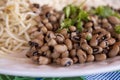 Typical Brazilian food. Rice and beans on a plate. Food rich in protein and hydrates