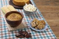 Typical brazilian june festival food. Festa junina with copy space