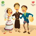 Typical brazilian June Party wedding Royalty Free Stock Photo