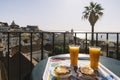 Typical breakfast with Pasteis de Belem in Lisbon