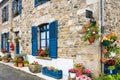 typical Breton house in Brittany in summer Royalty Free Stock Photo