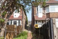 Typical brick town houses with a little garden in London