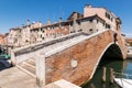 Typical bridge across a canal in Chioggia, Venice, Italy.