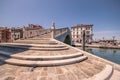 Typical bridge across a canal in Chioggia, Venice, Italy.