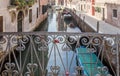 Typical bridge with love padlocks, Venice, Italy