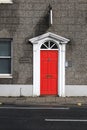 Typical British house with colorful red door in Bristol Royalty Free Stock Photo