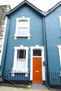 Typical British house with colorful red door in Bristol Royalty Free Stock Photo