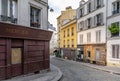 Typical buildings and house in Montmartre hill in Paris