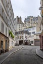 Typical buildings and house in Montmartre hill in Paris