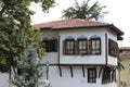Typical Bulgarian building, old stylish house, specific Bulgarian architecture