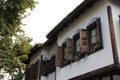 Typical Bulgarian building, old stylish house, specific Bulgarian architecture