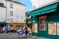 Typical cafes and art galleries in Montmartre, Paris Royalty Free Stock Photo