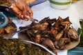 Fried fish the Cameroonian way displayed on a buffet.table