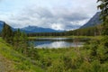 Typical Canada: Idyllic lake between mountains