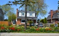 Typical canadian house in winter saison in Montreal Quebec province Canada Royalty Free Stock Photo