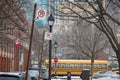 Typical Canadian street in winter Royalty Free Stock Photo