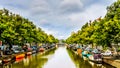 A typical canal scene in Amsterdam in the Netherlands