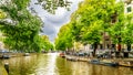 Typical Canal Scene in the old city of Amsterdam