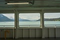 typical car ferry in Norway crossing the Hardanger Fjord Royalty Free Stock Photo