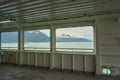 typical car ferry in Norway crossing the Hardanger Fjord Royalty Free Stock Photo