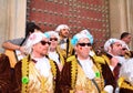 Typical carnival chorus (chirigota) in Cadiz. Royalty Free Stock Photo