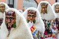 Typical carnival costumes and masks at a traditional parade in Southern Germany