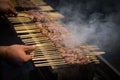 A typical central Italy dish: lamb `arrosticini`.