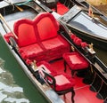 Typical chairs luxury in a gondola in Venice