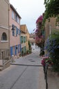 Typical and characteristic street in Saint Tropez, France