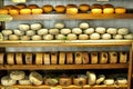 Typical cheese market in Pienza , Italy Royalty Free Stock Photo