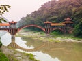 Typical chinese bridge near Leshan Royalty Free Stock Photo