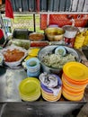 Typical Chinese eatery with plastic plates , Kuala Lumpur.
