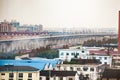 Typical cityscape skyline of chinese small city