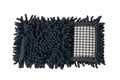 Typical classic black floor mop or floorcloth for modern plastic folding mops on white isolated background