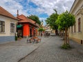 Typical cobbled street of charming little town Szentendre Royalty Free Stock Photo