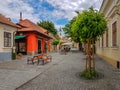 Typical cobbled street of charming little town Szentendre Royalty Free Stock Photo