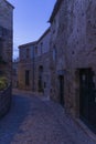 cobbled street of the town of pals in the spanish costa brava at night Royalty Free Stock Photo