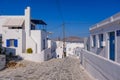 Typical coblestone street in the Cyclades Royalty Free Stock Photo