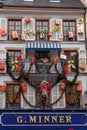 The typical Colmar Christmas market in the old city center. G. Minner Royalty Free Stock Photo