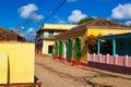 Typical colonial building with wooden grate