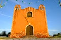 Typical colonial church in rural Mexican village Santa Elena