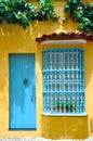 Typical Colonial house, Cartagena, Colombia Royalty Free Stock Photo