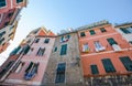 Houses of Vernazza, 5 Terre, La Spezia province, Ligurian coast, Italy. Royalty Free Stock Photo
