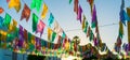 Colorful flags used for decoration at the June Festivals aka festas de Sao Joao, popular festivities in Brazil Royalty Free Stock Photo