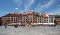 Typical colorful historical buildings in old market square, Warsaw, Poland