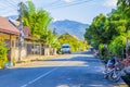 Typical colorful roads streets cityscape of town Luang Prabang Laos