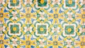 typical colorful sicilian floor and wall tiles in different patterns and design