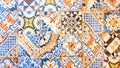 Typical colorful sicilian floor and wall tiles in different patterns and design Royalty Free Stock Photo