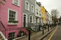 Typical colourful houses in Chelsea district London, England